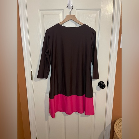 Jude Connally Perry Dress in Brown/Berry Combo Size Large NWT - Picture 7 of 9